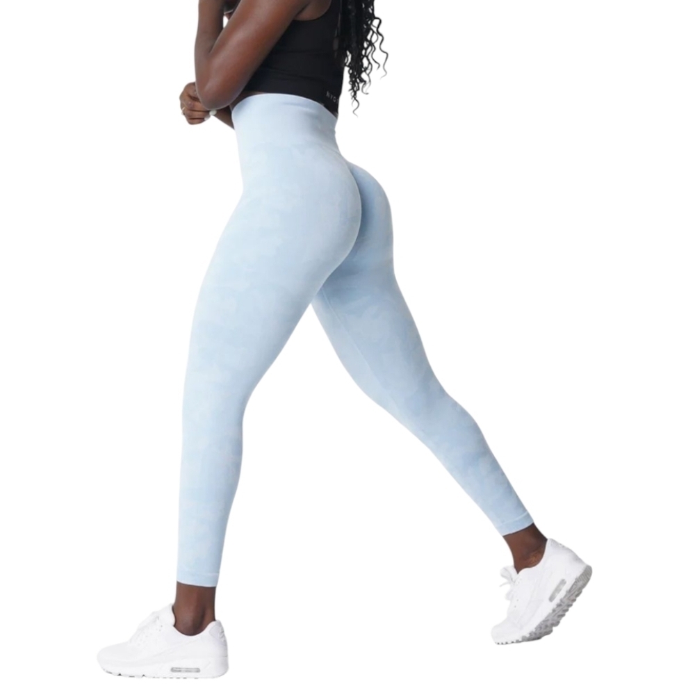 NVGTN Seamless Camo Leggings Icy Blue Womens Medium